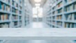 © Katawut - Wooden table in library.