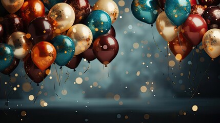 Wall Mural - collection of colorful balloons with a blurred background for celebration background