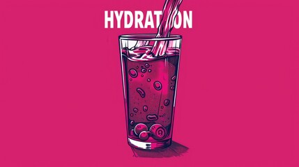 Sticker - Vibrant Drink Illustration with Hydration Text