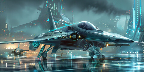 Poster - futuristic fighter jet 