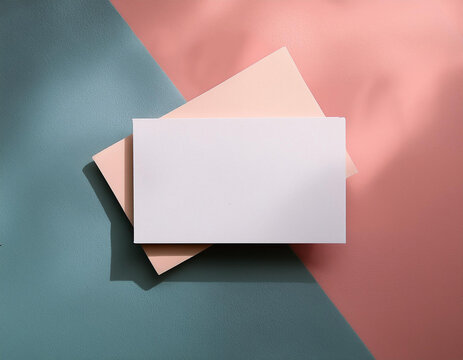 plain business card mockup on a neutral color background