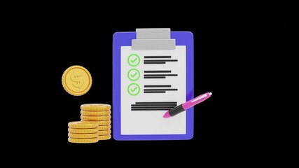 Poster - 3D Animation of Contract Via Signature | Alpha Channel