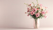 © AiiNa - Graceful bouquet of flowers in a vase, presented against a plain background, UHD, Masterpiece