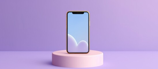 Wall Mural - Smartphone on a Pink Podium