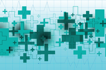 Wall Mural - Abstract Geometric medical cross shape medicine and science concept background