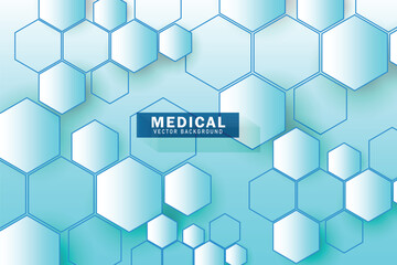 Wall Mural - Abstract medical background with hexagons shape pattern