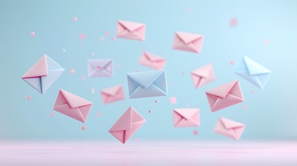 Poster - A modern digital setting with soft-colored email marketing visuals, highlighting increased audience reach with a creative twist
