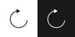 © AdityasStd - Arrows rotation black and white icon vector.