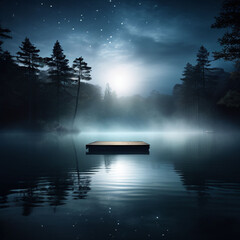 Wall Mural - misty morning on the lake