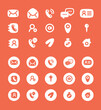 © Pink Bunny - Collection of Contact Icons. Perfect for Communication and Networking Designs. Essential Icons. Phone, Email, Address, Chat. Isolated Flat Vector Art.