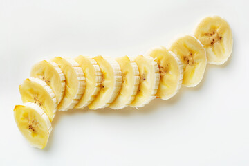 Wall Mural - Fresh yellow banana on a white background. Exotic food concept.