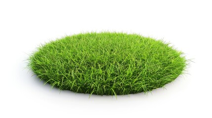 circular green grass field isolated on a white background. perfect for eco-friendly product displays