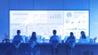 © Budi - illustration of a group of people working in front of a big screen with charts