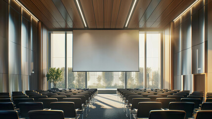 business event in conference hall meeting room seminar room indoor style modern size large big scree