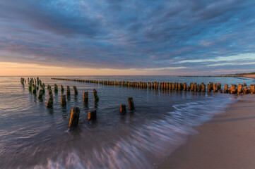 Wall Mural - sunset over the baltic coast in poland