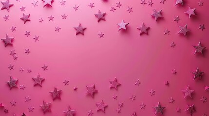 Wall Mural - Pink Glitter Star Pattern.