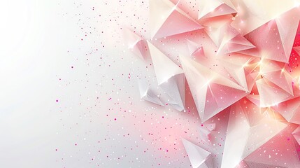 Wall Mural - Abstract Pink and White Geometric Background.