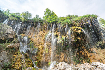 Sticker - The scenic views of Yerköprü Waterfall located on the Göksu River in the Hadim District of Konya with a magnificent beauty that can enchant everyone with its unique natural beauty.