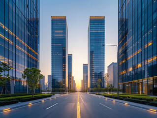 Poster - city street at night