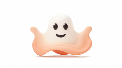 Sticker - A spooky ghost illustration perfect for Halloween, featuring a cute, playful design on a clean white background.