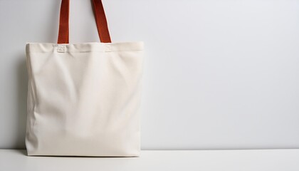 Poster - White Canvas Bag - Cotton Bag Eco-Friendly Sustainable Resourced for Mockup - Template for Logo placement, Graphic Design and Branding