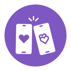 Sticker - Virtual Date icon vector image. Can be used for Dating App.