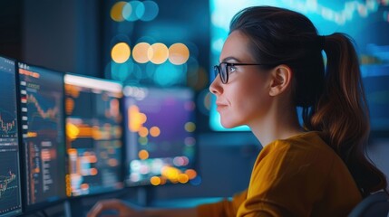 Poster - Female photographer using AI for editing and enhancing photos, daily creative work with technology, Women, AI photography