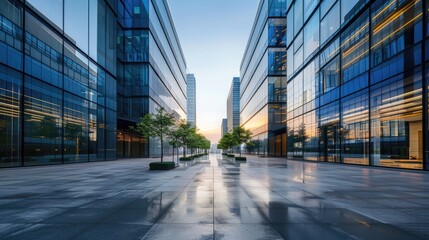 Wall Mural - Urban Architecture Office of Building Business District