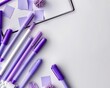 © MuhammadHamza - Professional photo of lavender stationery, ideal for back-to-school themes.