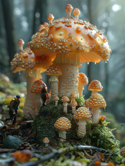 Canvas Print - mushrooms in the forest