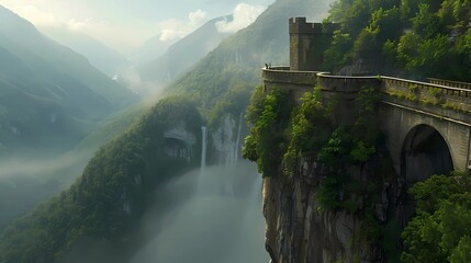 Poster - old bridge over the river