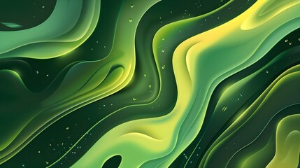 Sticker - Banner design with an abstract liquid background and a green gradient color.