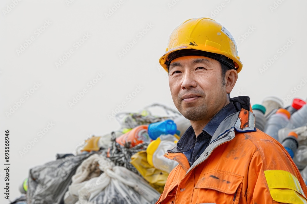 Environment Project Manager Environmental project manager overseeing a cleanup operation, Japanese ...