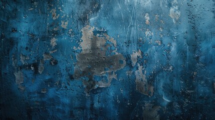 Canvas Print - Aged dark blue cement wall surface backgrounds