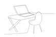 © stlineart - Home office concept one-line drawing
