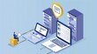 © merida - Document Management Concept: Online Paperless Approval for Business Process Workflow Highlighting Management and Project Approvals