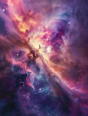 Wall Mural - Galaxy Background with Stars and Nebulas