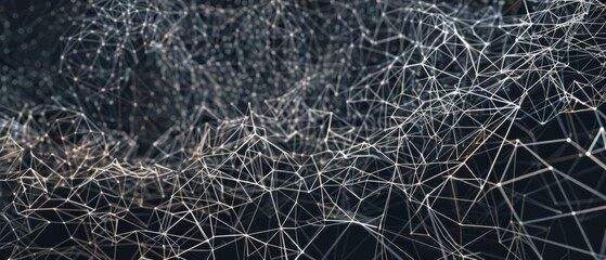 Wall Mural -  Panoramic close-up, high detail scan of network texture, Generative AI