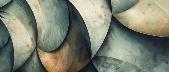 Wall Mural - Panoramic close-up, high detail scan of overlapping shapes texture, Generative AI