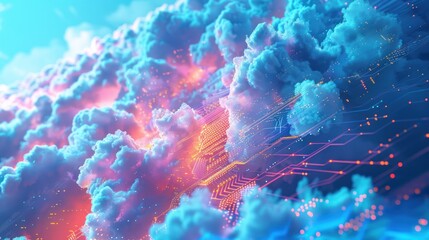 Poster - Abstract Cloud Computing Concept