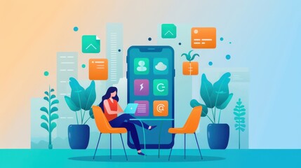 Poster - personalized lessons on mobile app, user interaction