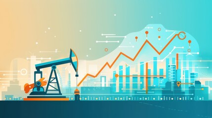 Wall Mural - Petroleum industry, cost rise impact