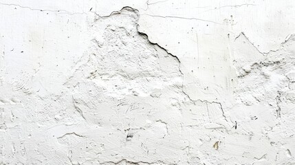 Wall Mural - A white wall with cracks and holes