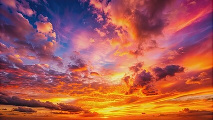 Wall Mural - beautiful sunset sky background with vibrant hues of orange, pink, and purple , sunset, sky, backgro