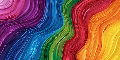 Sticker - Vivid Abstract Colorful Waves in Rainbow Spectrum Art Background