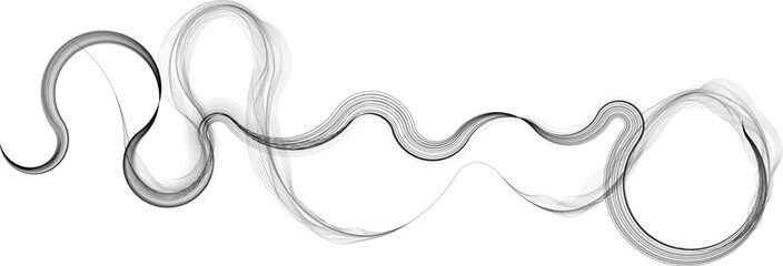Fototapete - Abstract flow linear fluid  shapes .Curved lines pattern . Music sound wave . Vector illustration
