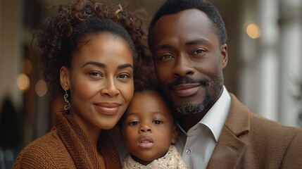 High-resolution capture of a mixed-race family adoption day, courthouse steps, emotion evident, 