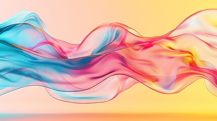   A vibrant wave of multi-colored liquid on a yellow and pink backdrop, featuring a stunning blue and pink center