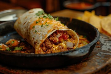 Canvas Print - Burrito on Pan Table