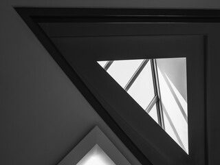 Fototapete - Triangle glass window Modern building Architecture details